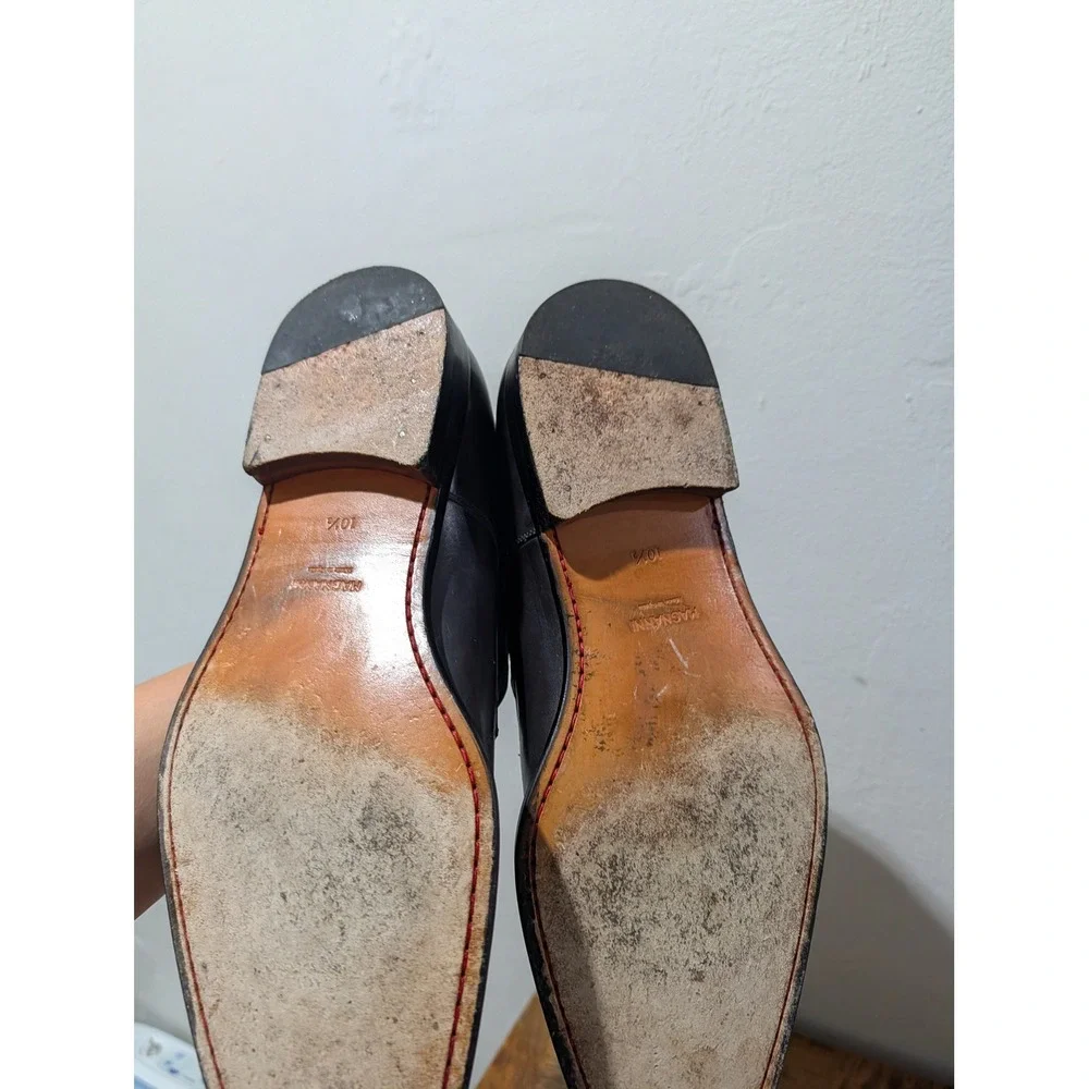 Men Magnanni Marco Monk Strap Loafer Shoe Buckle 10.5M Catalux Grey Leather (R5)